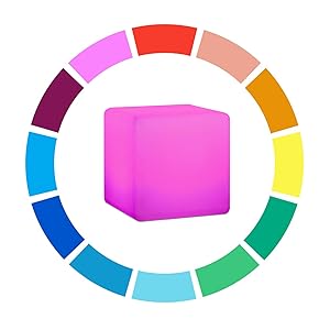 mr.go 10 inch led rechargeable cube light, vibrant colors for any mood