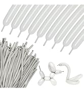 100Pcs Sand White 260 balloons, Thickening Latex Cream 260q Balloons for Animal Model, Long Twist...