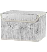 VinneGenzz Decorative Storage Boxes with Lid Luxury Metallic Fabric Storage Bins Organizer Contai...