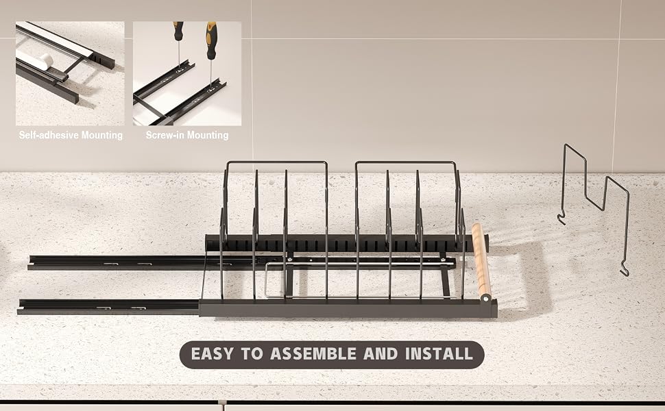 pan rack organizer for cabinet