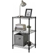 Honey-Can-Do Small 3-Tier Adjustable Storage Shelving Unit SHF-09209 Black 600 lbs