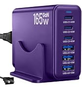 Newdarren 165W Charging Station, 6 Port Desktop Charger, 3 Ports 40W Purple | Multi-Device Charge...
