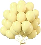 PartyWoo Pastel Yellow Balloons, 50 pcs 12 Inch Pale Yellow Balloons, Yellow Balloons for Balloon...