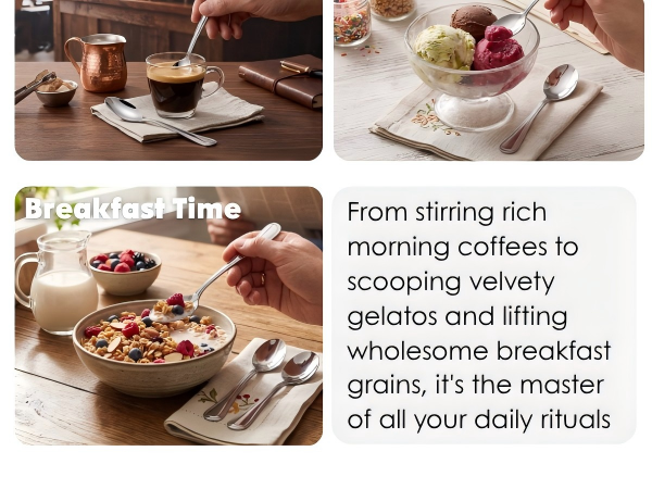 cucharas para cafe, ice cream spoons, coffee spoons set for tea party