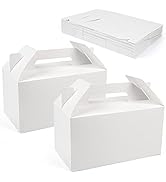 LotFancy Gable Boxes for Party Favor, 9.5 x 5 x 5 Inches, 25 Pack, Large Treat Boxes with Handles...