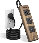 TOPREK Power Strip Surge Protector (1800J), 10 FT Flat Extension Cord with Ultra Thin Flat Plug, ...