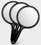OMIRO Hand Mirror, Double-Sided Handheld Mirror 1X/3X Magnifying Mirror with Handle, Set of 3 (Tr...
