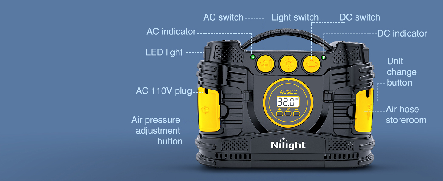 AC/DC tire inflator
