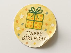 Happy Birthday sticker – envelope seal included in birthday card pack. every greeting.