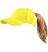 The Hat Depot Women High Ponytail Sun Protect Structured Deep Fitted Athletic Baseball Cap Hat
