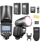 Godox V1 Pro C U with 2*Battry V1Pro-C USA Version TTL Round Head Camera Flash with External SU-1...
