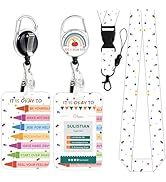 Inspirational Quotes Lanyards for Id Badges - Cosmisun Teachers ID Badge Holder with Lanyard Cute...