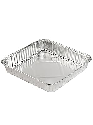 8 x 8 Aluminum Foil Pans with Plastic Lids (25 Pack) - 8 Inch Foil Pans with Lids - Recyclable