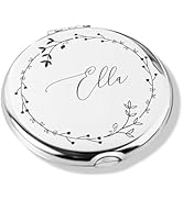 MRYAWXBK Personalized Compact Mirror, Custom Engraved Travel Handheld Small Makeup Mirror, Custom...