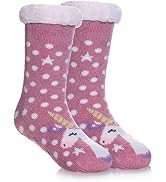 SDBING Kids Warm Slipper Socks Cozy Soft Thick Winter Indoor Christmas Socks for Boys Girls