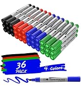 Comix Glass Board Dry Erase Markers, Low Odor Whiteboard Markers, Chisel Tip, 4 Assorted Classic ...