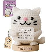 Cat Gifts for Women - Positive Crochet Animal with 30 Cute Signs | Cat Mom Gift for Women for Bir...