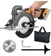 6 Inch Cordless Circular Saw Compatible with Dewalt 20V Battery(NO Battery) with Brushless Motor,...