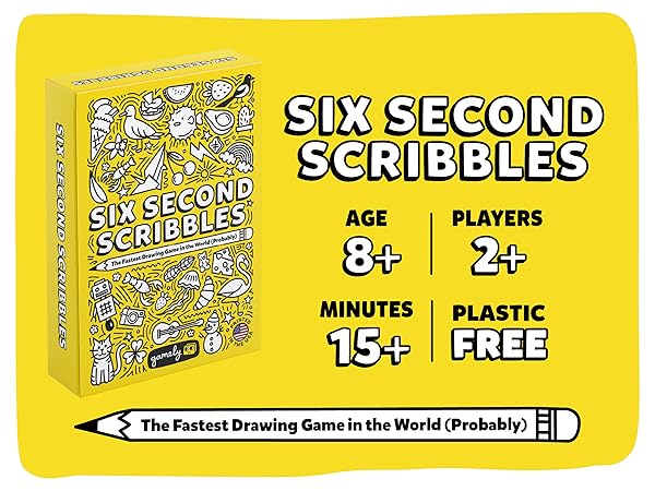 Six second scribbles drawing creative card board game Age fun family night kids teenagers