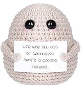 Funny Gifts for Birthday - Crochet Potato Funny Emotional Crocheted Support Potato with Positive ...