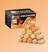 HGD Fire Starter, Natural Charcoal Starters, Indoor Outdoor Use, Weather-Resistant, 50 PCS