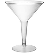 Party Essentials Plastic Two Piece 8-Ounce Martini Glasses/Party Cups, Clear, 20 Count