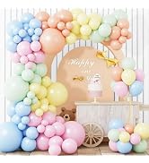 APLANET 150pcs Pastel Balloons Different Sizes 18 12 10 5 Inch, Latex Balloons for Pastel Pink, B...