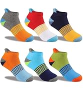 Comfoex Boys Socks 4-6 6-8 8-10 Years Old Ankle Athletic Cotton Socks For Kids Short Half Cushion...