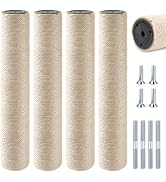 4 Pack M8 Cat Scratching Post Replacement, 15.7 in Sisal Posts | Natural Sisal Rope, Thick Cardbo...