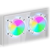 2PACK 120mm 4.72" PC 5V USB Small Fans with Magnetic Screws Quiet Colorful LED Cooling Fans for M...