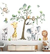 Baby Animal Wall Stickers for Nursery: Kids Boys Girls Bedroom Classroom Daycare Wall Decals - Ju...