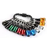 Katerk 12pc Portable Bit holder Key chain, 1/4 inch Hex Shank Screwdriver Bit Clip for Impact Dri...