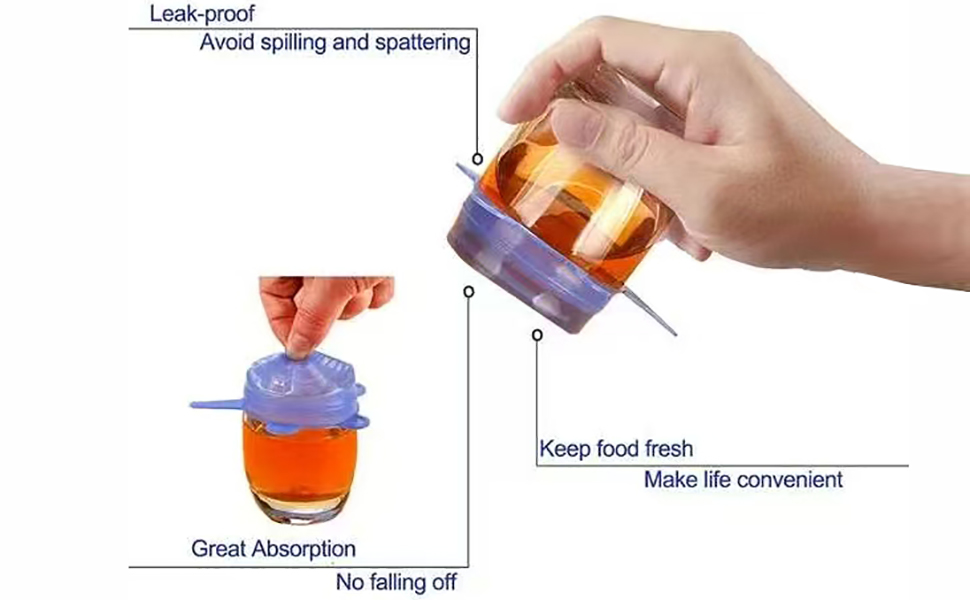 6pcs Reusable Silicone Stretch Lids