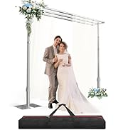 GLOSHOOTING Heavy Duty Backdrop Stand 8.9x10ft, Three Crossbar Pipe and Drape Backdrop Stand Kit,...