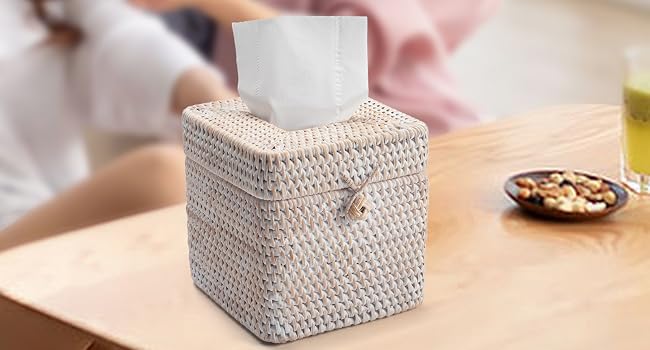 rattan tissue box cover