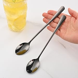 Black Long Handle Spoons Set