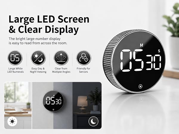digital kitchen timer, countdown timer, magnetic kitchen timer, digital countdown clock, SPN-RECPP
