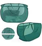 100L Foldable Laundry Basket, Extra Large Collapsible Mesh Pop Up Laundry Hamper, Dirty Clothes H...