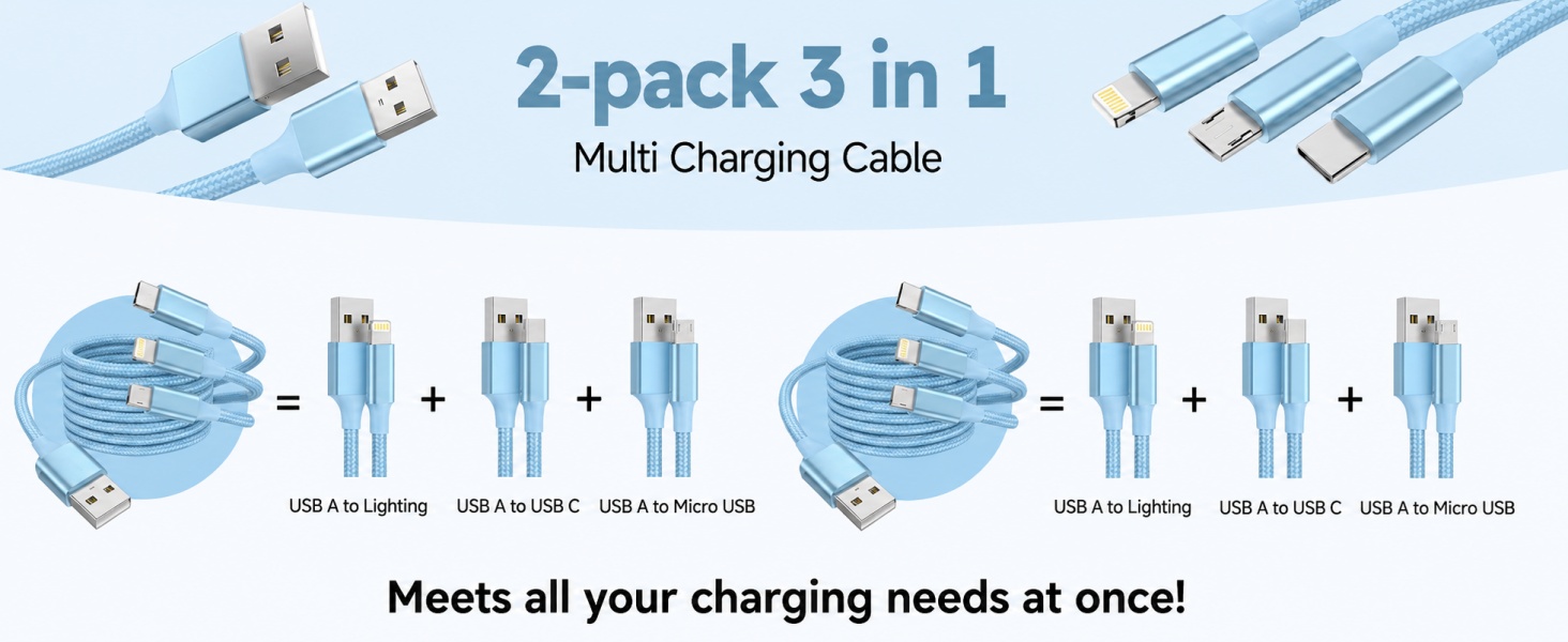 3 1 multi usb charger charging cable cord type c android micro iphone usb cords for all devices