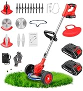 ALSO GO 24V Electric Weed Wacker, Cordless Grass Trimmer, 3 in 1 Weed Trimmer with 2pcs Batteries...