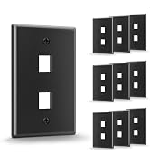 VCE UL Listed Keystone Wall Plate 2-Port, Low Profile Wall Plate for RJ45 Keystone Jack or Couple...