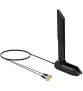 External WiFi 6 6E Tri-Band Antenna 6GHz 5.8GHz 2.4GHz Magnetic Base Antenna with RP-SMA Connecto...