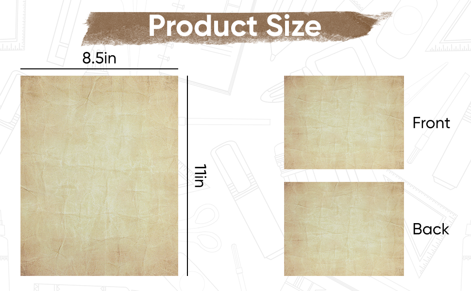 70PCS vintage paper parchment decorative printer paper letter resume art