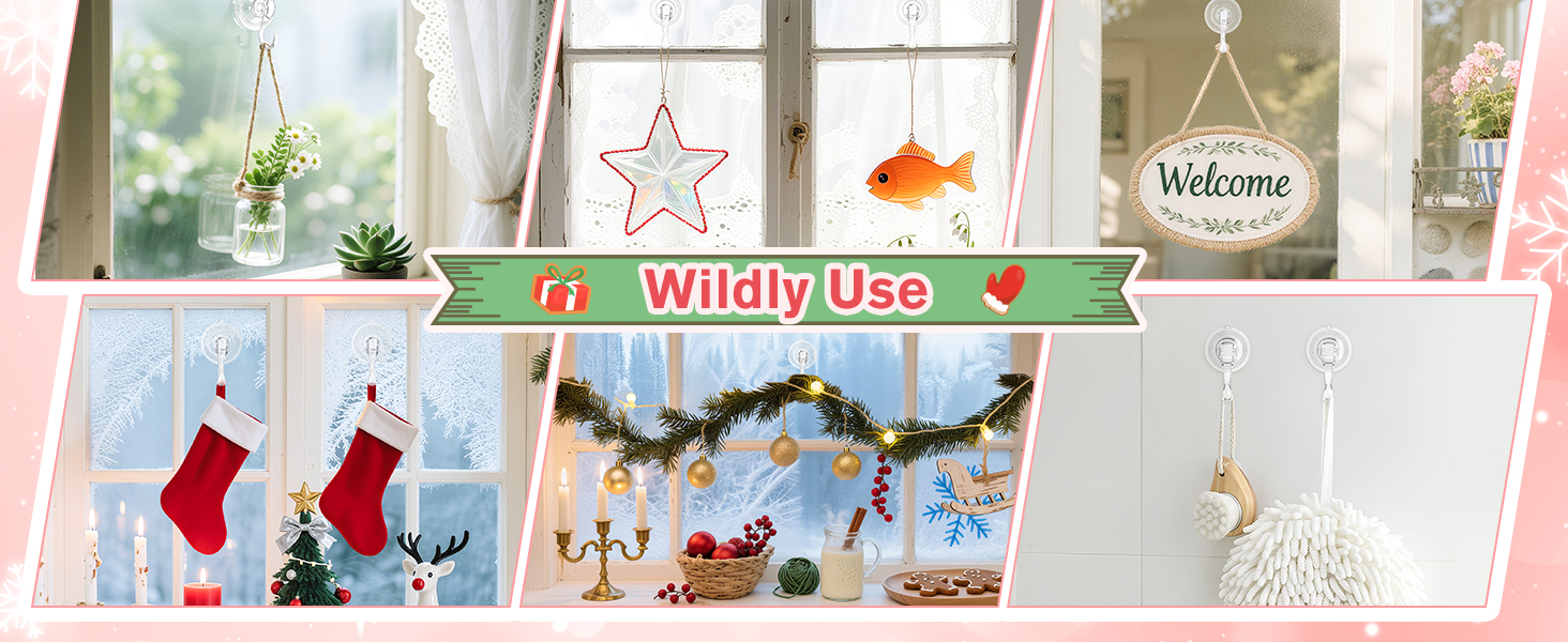 Large Suction Cup Wreath Hooks
