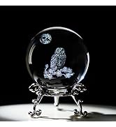 HDCRYSTALGIFTS 60mm 3D Laser Crystal Ball Paperweight OWL Figurines Glass Sphere Decorative Balls...