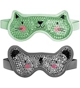 CONBELLA Kids Ice Packs 2 Packs Cooling Eye Mask with Soft Plush Backing for Children Boo Boos Si...