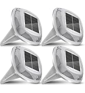 btfarm 4 Pack Solar Dock Lights, 2 Color Modes LED Driveway Solar Lights Outdoor, IP67 Waterproof...