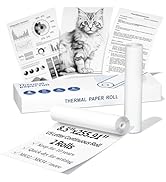 US Letter Continuous Thermal Paper Roll - 8.5”/216mm Letter Paper, Compatible with Phomemo M832 M...