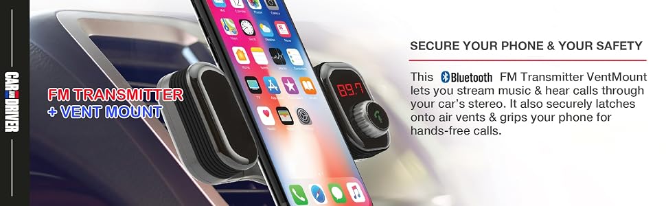 Car and Driver FM Transmitter Vent Mount