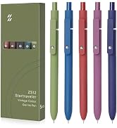 FIOVER 5pcs Gel Pens 0.5mm Quick Dry Black Ink Pens Fine Point Smooth Writing Pen High-End Series...
